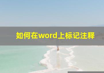 如何在word上标记注释