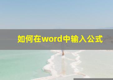 如何在word中输入公式