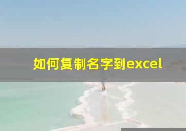 如何复制名字到excel