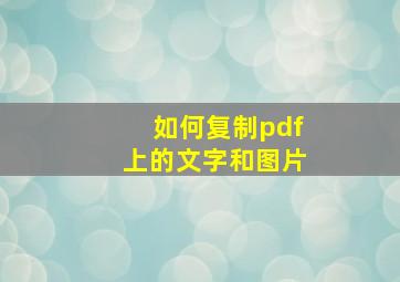 如何复制pdf上的文字和图片