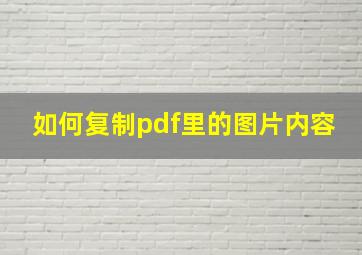 如何复制pdf里的图片内容