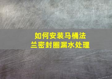 如何安装马桶法兰密封圈漏水处理