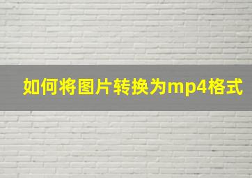 如何将图片转换为mp4格式