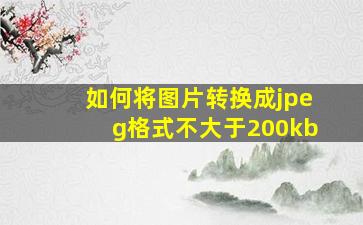 如何将图片转换成jpeg格式不大于200kb