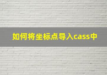 如何将坐标点导入cass中