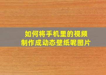 如何将手机里的视频制作成动态壁纸呢图片