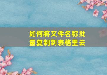 如何将文件名称批量复制到表格里去