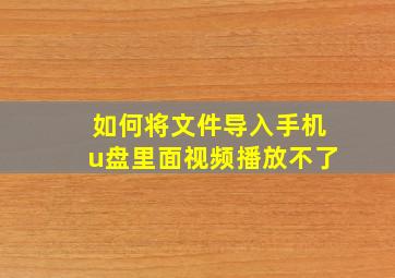 如何将文件导入手机u盘里面视频播放不了