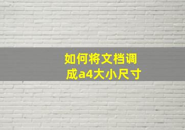 如何将文档调成a4大小尺寸