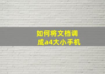 如何将文档调成a4大小手机