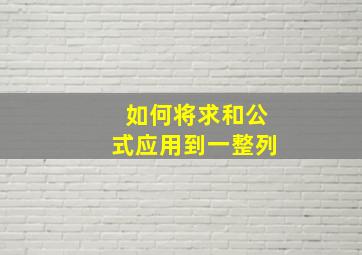 如何将求和公式应用到一整列