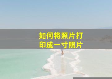 如何将照片打印成一寸照片