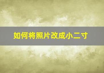 如何将照片改成小二寸