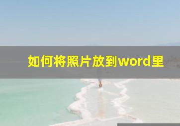 如何将照片放到word里