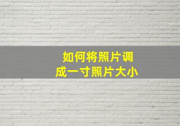 如何将照片调成一寸照片大小