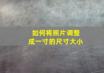 如何将照片调整成一寸的尺寸大小