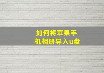 如何将苹果手机相册导入u盘