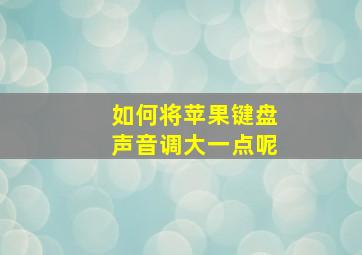 如何将苹果键盘声音调大一点呢