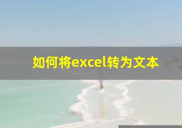 如何将excel转为文本