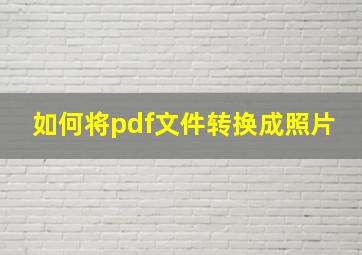 如何将pdf文件转换成照片