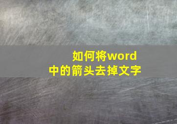 如何将word中的箭头去掉文字