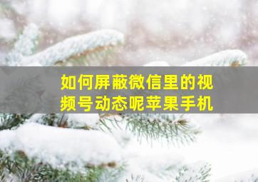 如何屏蔽微信里的视频号动态呢苹果手机