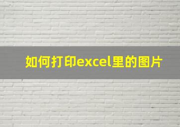 如何打印excel里的图片