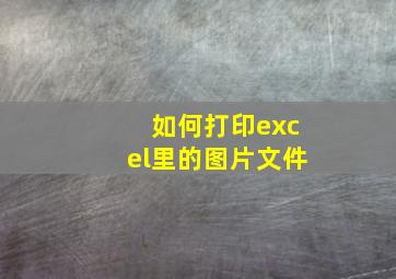 如何打印excel里的图片文件