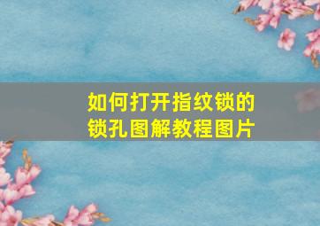 如何打开指纹锁的锁孔图解教程图片