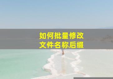 如何批量修改文件名称后缀