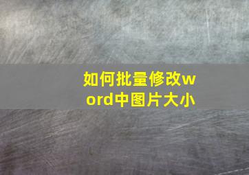 如何批量修改word中图片大小