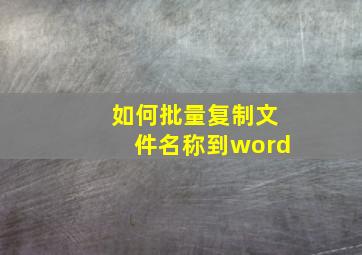 如何批量复制文件名称到word