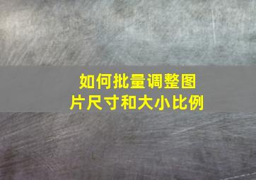 如何批量调整图片尺寸和大小比例