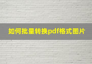 如何批量转换pdf格式图片