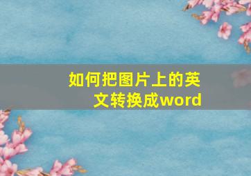 如何把图片上的英文转换成word