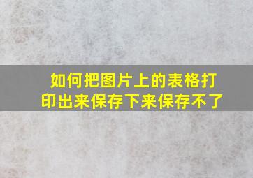 如何把图片上的表格打印出来保存下来保存不了