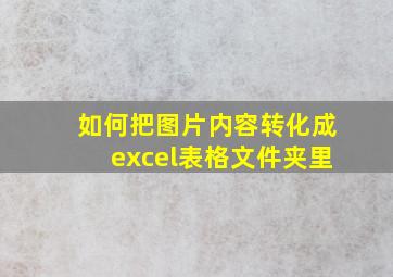 如何把图片内容转化成excel表格文件夹里