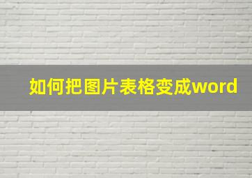 如何把图片表格变成word