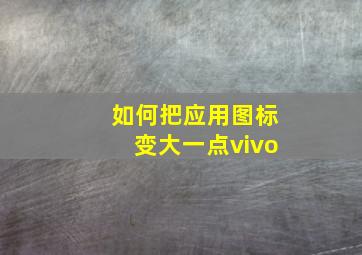 如何把应用图标变大一点vivo