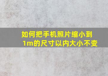 如何把手机照片缩小到1m的尺寸以内大小不变