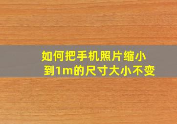 如何把手机照片缩小到1m的尺寸大小不变