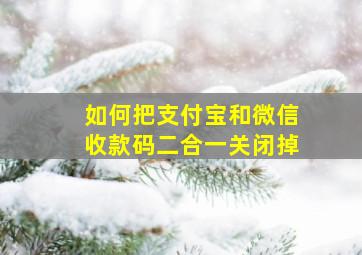 如何把支付宝和微信收款码二合一关闭掉