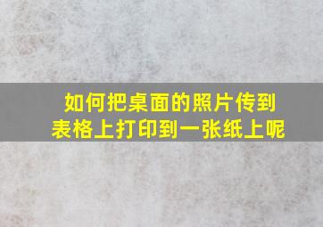 如何把桌面的照片传到表格上打印到一张纸上呢