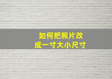 如何把照片改成一寸大小尺寸