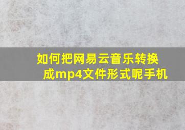 如何把网易云音乐转换成mp4文件形式呢手机