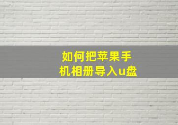 如何把苹果手机相册导入u盘