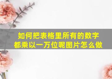 如何把表格里所有的数字都乘以一万位呢图片怎么做