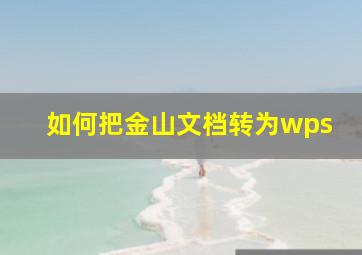 如何把金山文档转为wps