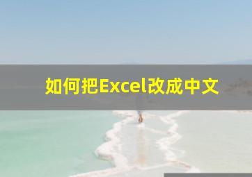 如何把Excel改成中文