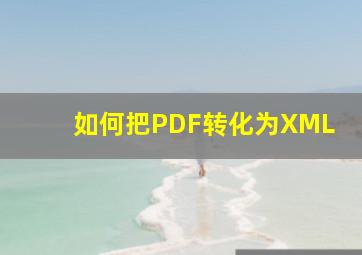 如何把PDF转化为XML